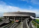 Terminal 1 at Paris Charles de Gaulle Airport with its access ramps