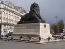 The bronze lion statue at Place Denfert-Rochereau, the square by the Catacombs entrance