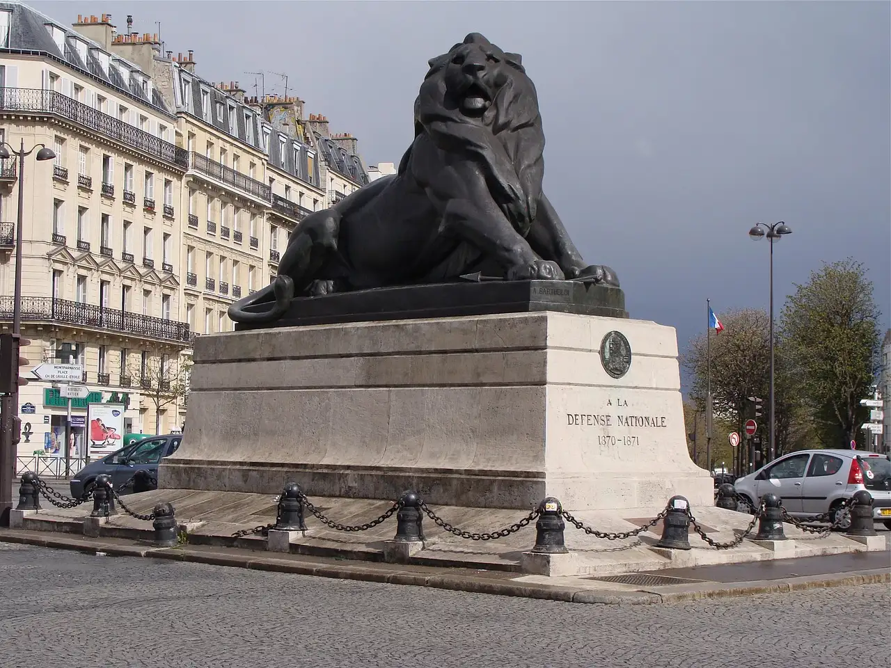 The bronze lion statue at Place Denfert-Rochereau, the square by the Catacombs entrance