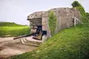 The gun casemate of the Longues-sur-Mer battery on the Normandy coast