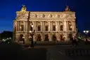 The Palais Garnier lit up at night