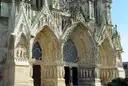 The carved west portals of Reims Cathedral