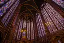 The stained-glass walls of the upper chapel of Sainte-Chapelle