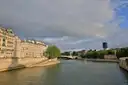 The Seine and the quays of Île Saint-Louis on a bright day